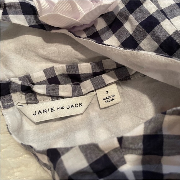 Janie and Jack Spring Picnic Gingham Tiered Ruffle Dress Sleeveless Size 3 - Picture 8 of 8